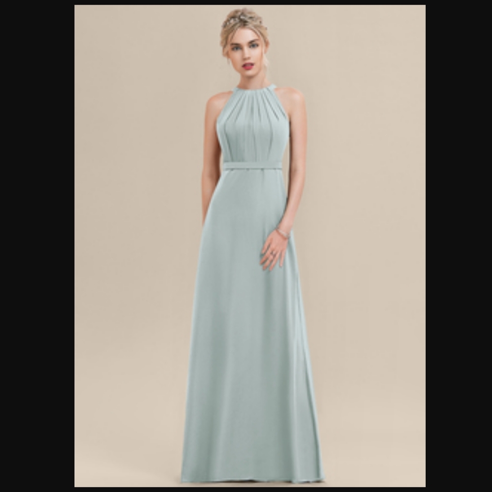 Mist || Size 0 || JJ's House || A-Line Floor-Length Chiffon Bridesmaid Dress